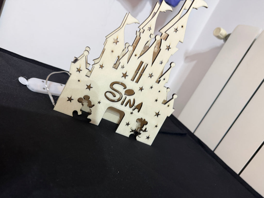 Lampada led castello principesse personalizzabile
