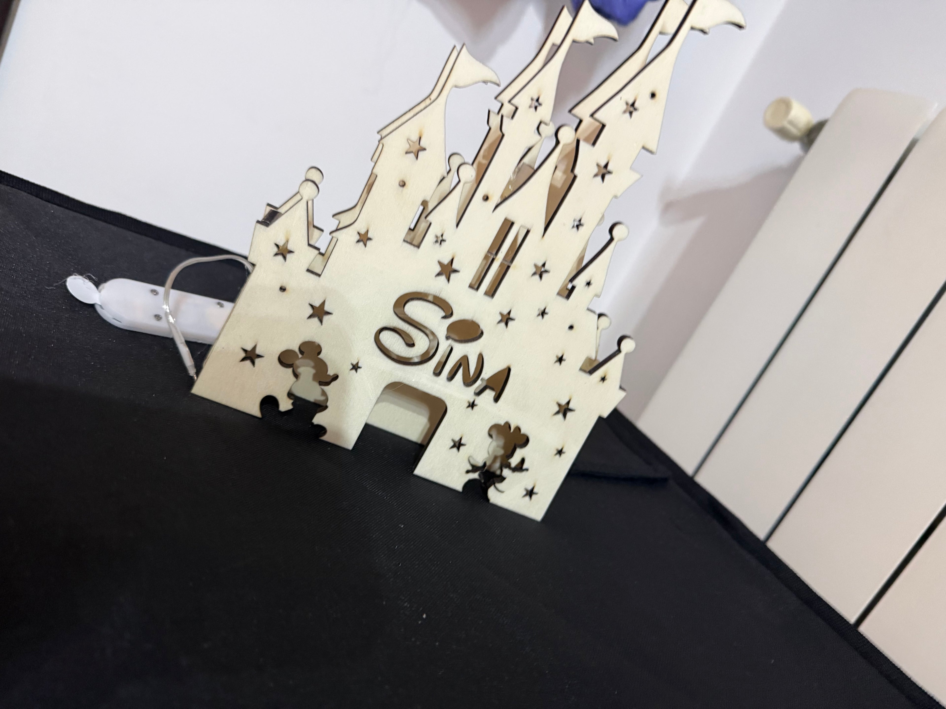 Lampada led castello principesse personalizzabile