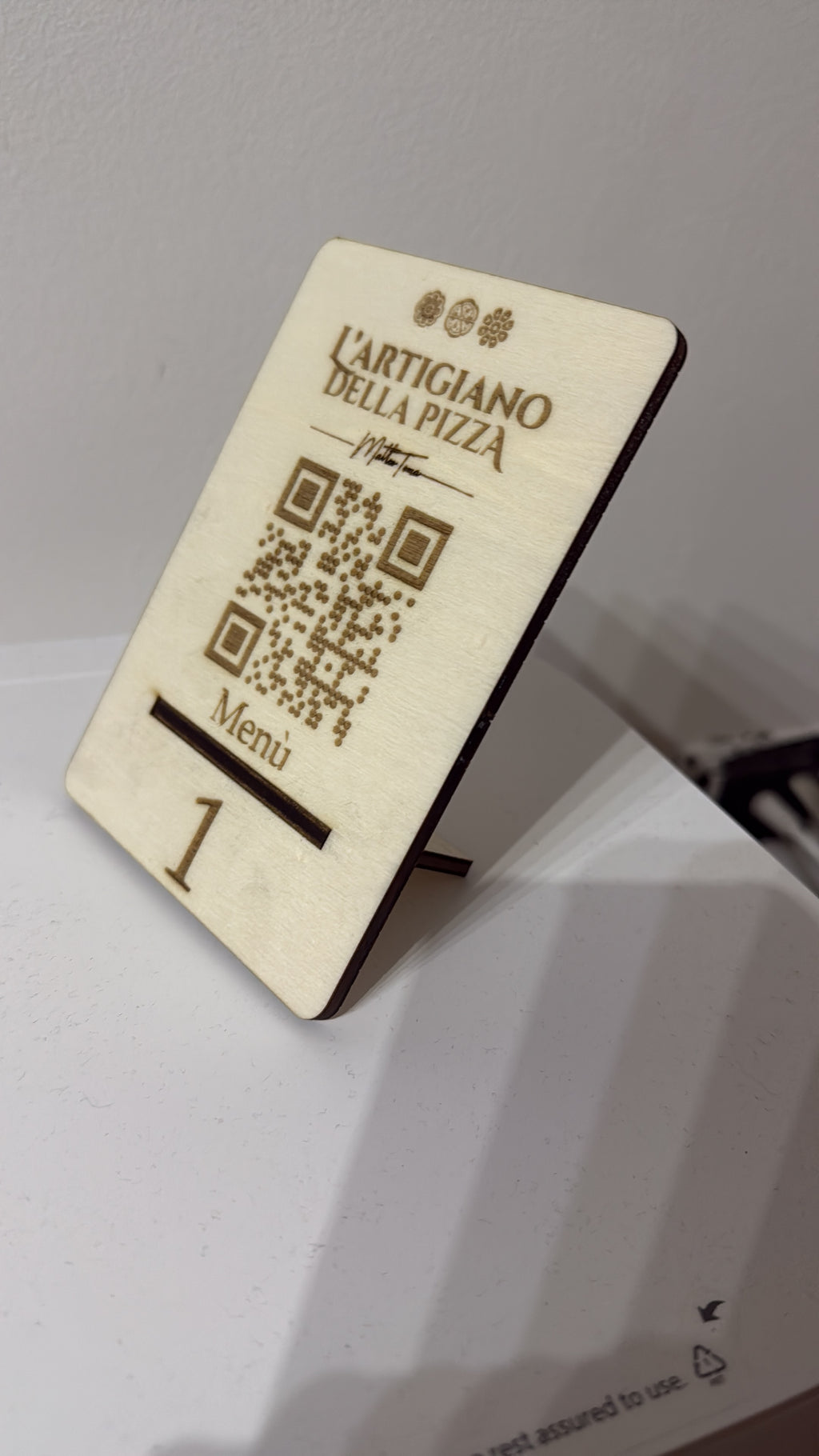 File svg digitale qr code menù con supporto 3/4mm
