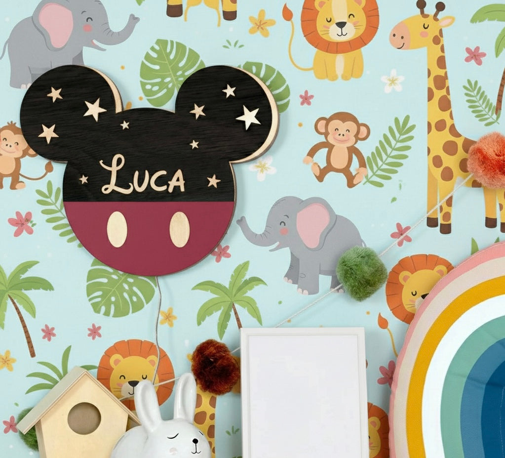 Lampada led personalizzata topolino da appendere