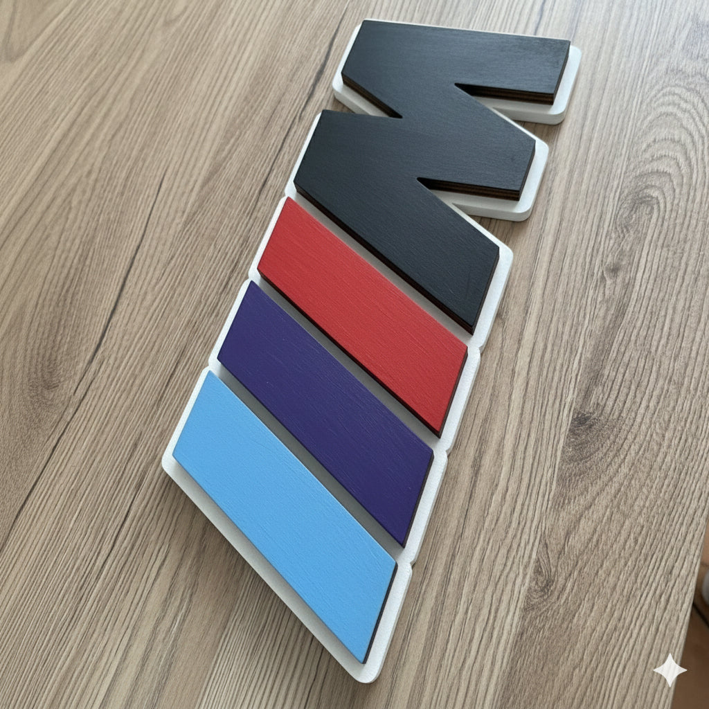 Logo targa m sport bmw emblema in legno