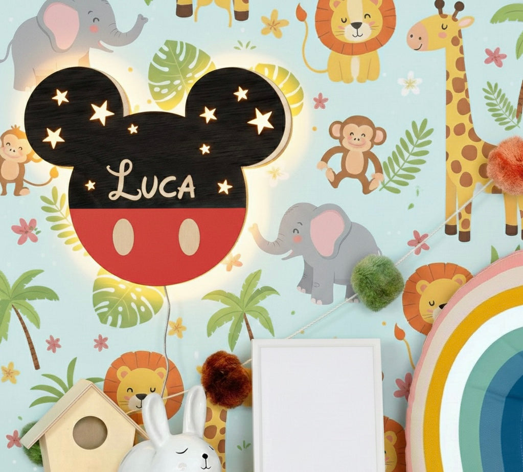 Lampada led personalizzata topolino da appendere