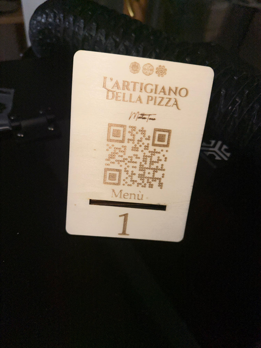 Menù qrcode bar ristorante in legno con supporto personalizzabile