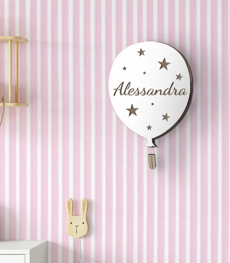 Lampada pallocino con stelle e nome