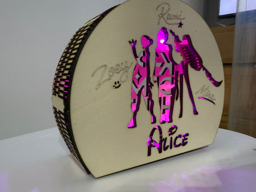 Lampada led k pop demon hunters personalizzata con nome