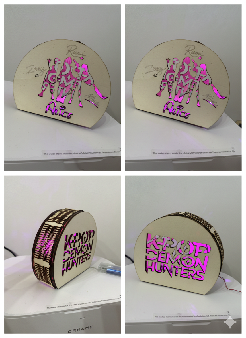 Lampada led k pop demon hunters personalizzata con nome