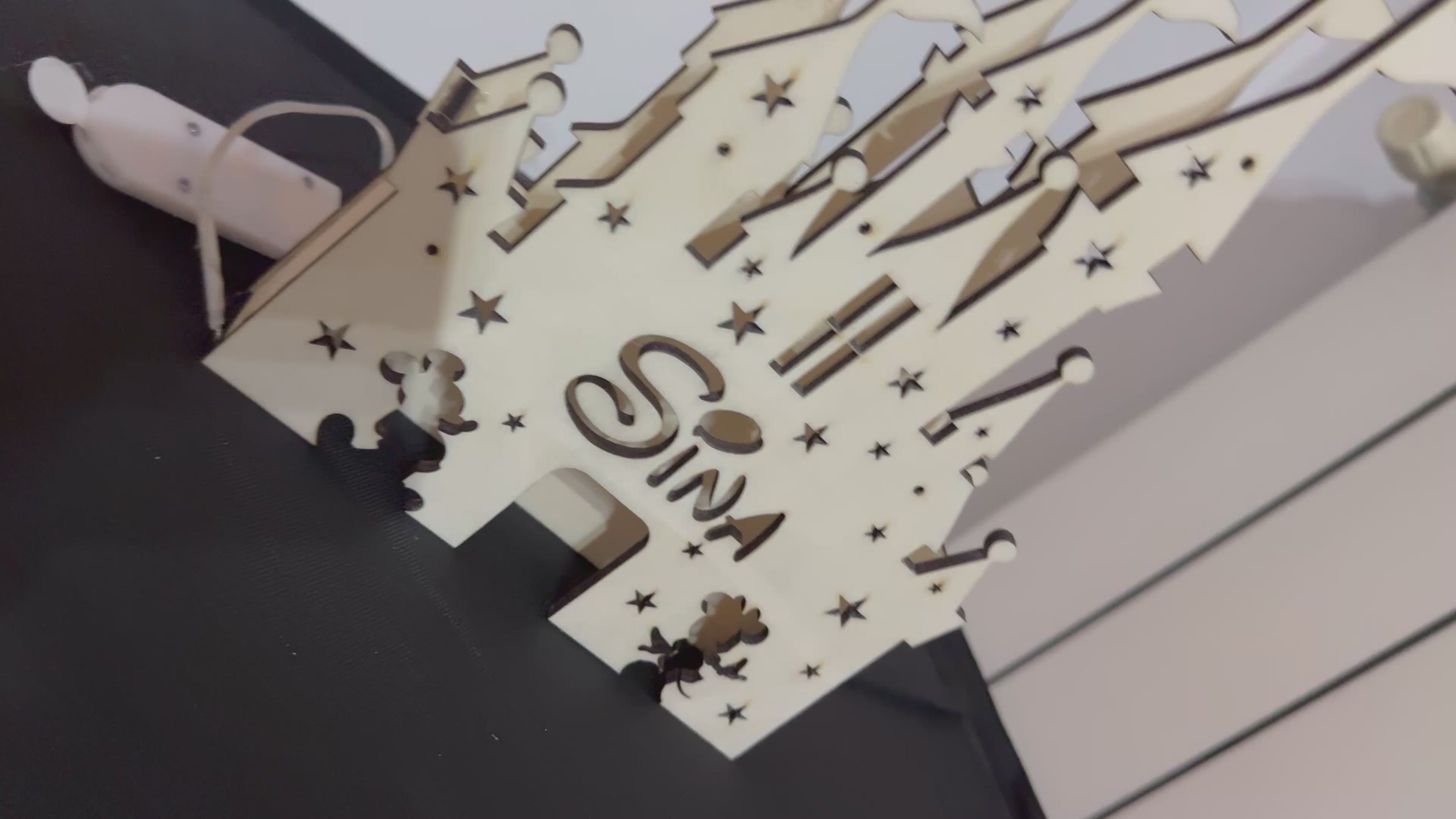 Lampada led castello principesse personalizzabile